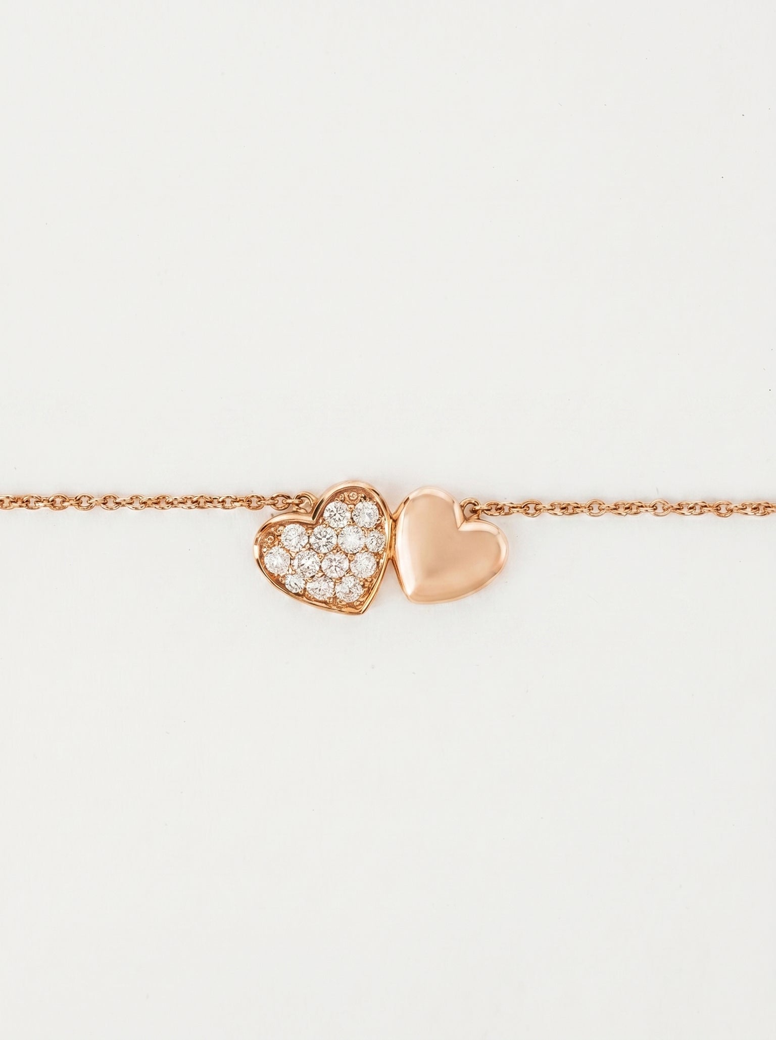 Bracciale Crivelli con doppio cuore e diamanti