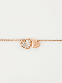 Bracciale Crivelli con doppio cuore e diamanti