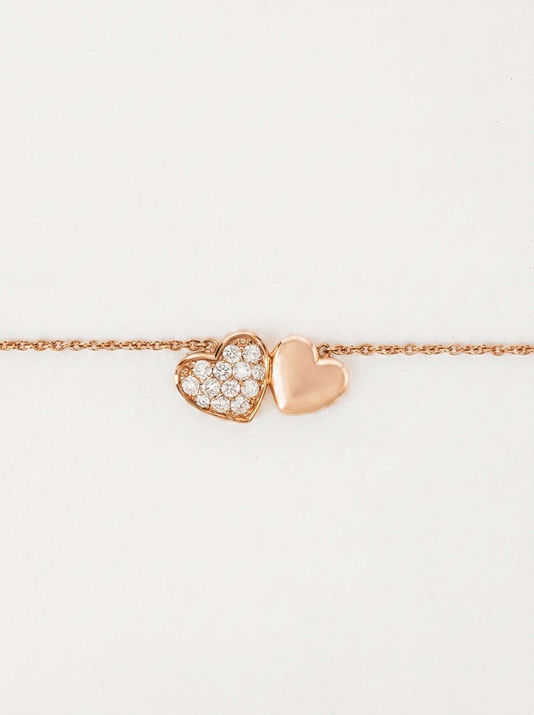 Bracciale Crivelli con doppio cuore e diamanti