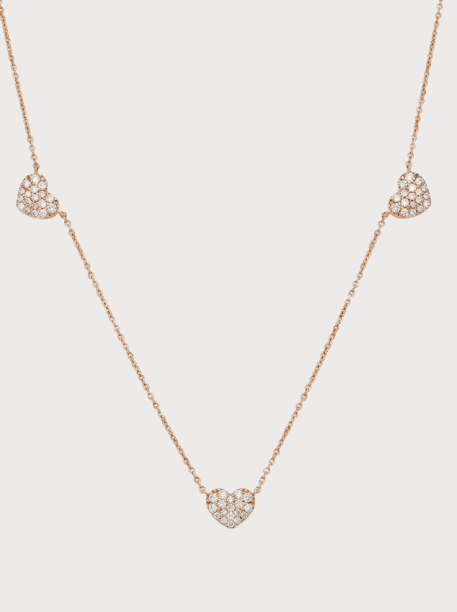Collana Crivelli multiciondolo con cuori in oro rosa e diamanti