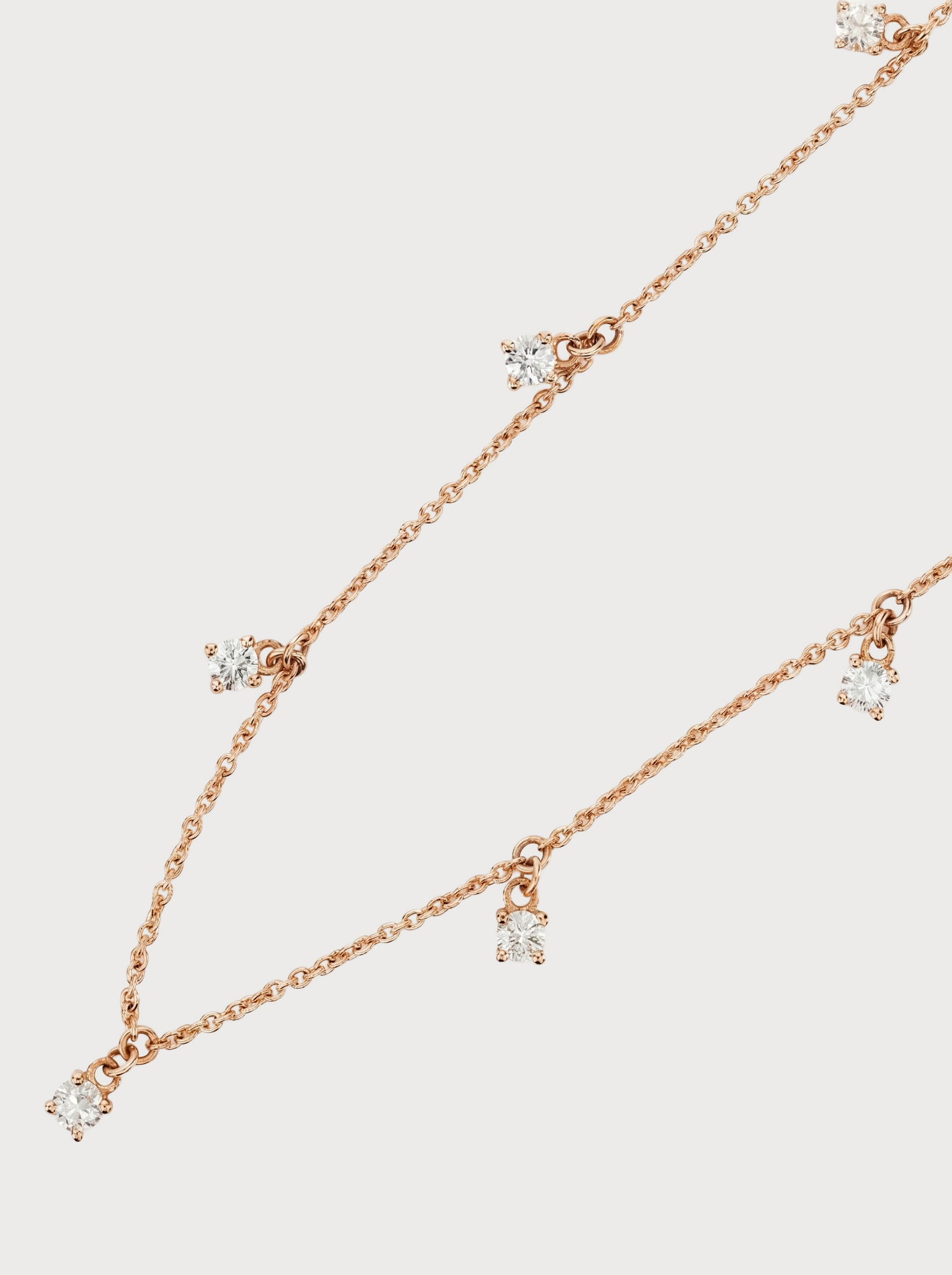 Collana Crivelli con diamanti pendenti in oro rosa