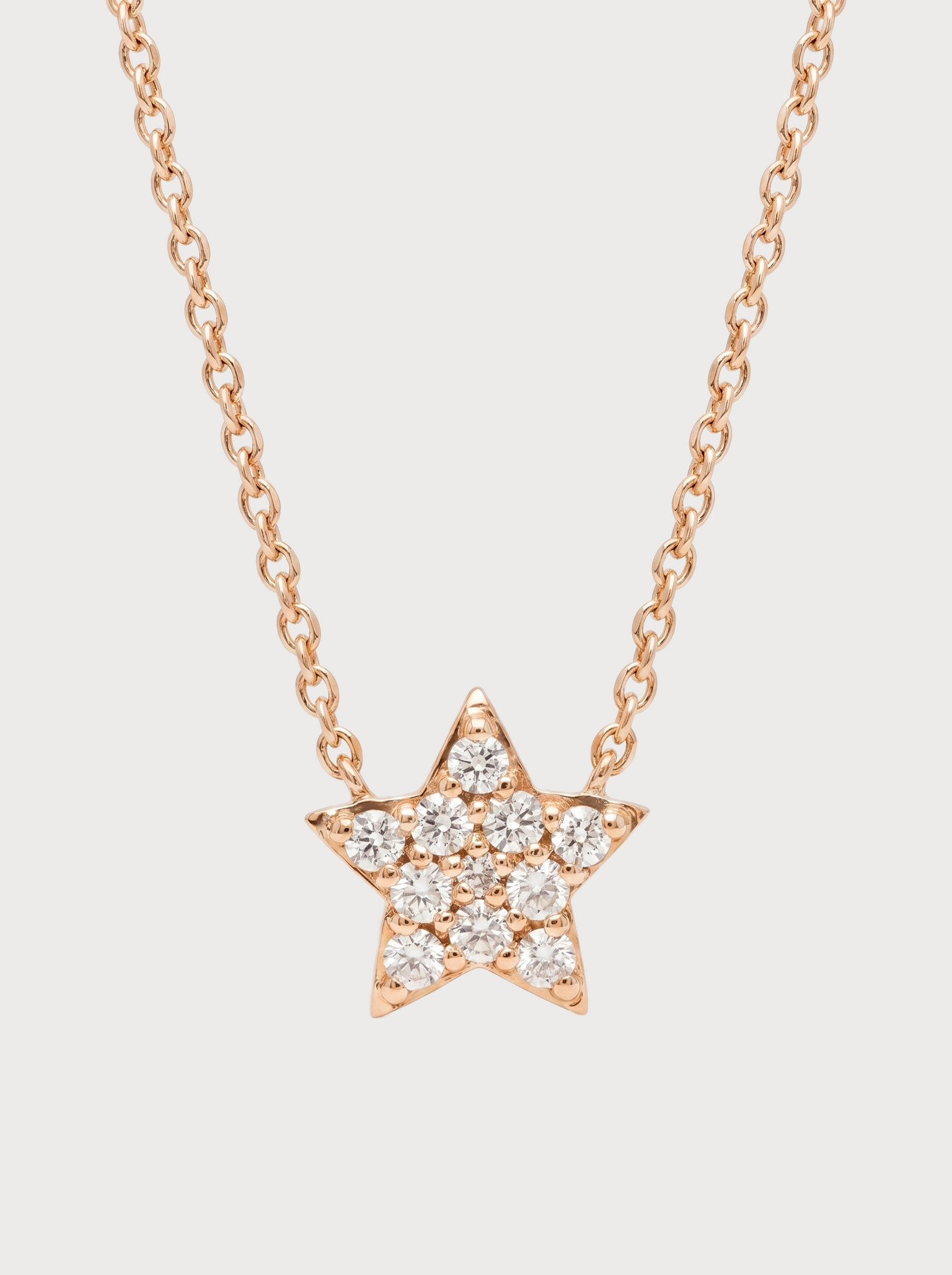 Collana Crivelli con stella in oro rosa e diamanti