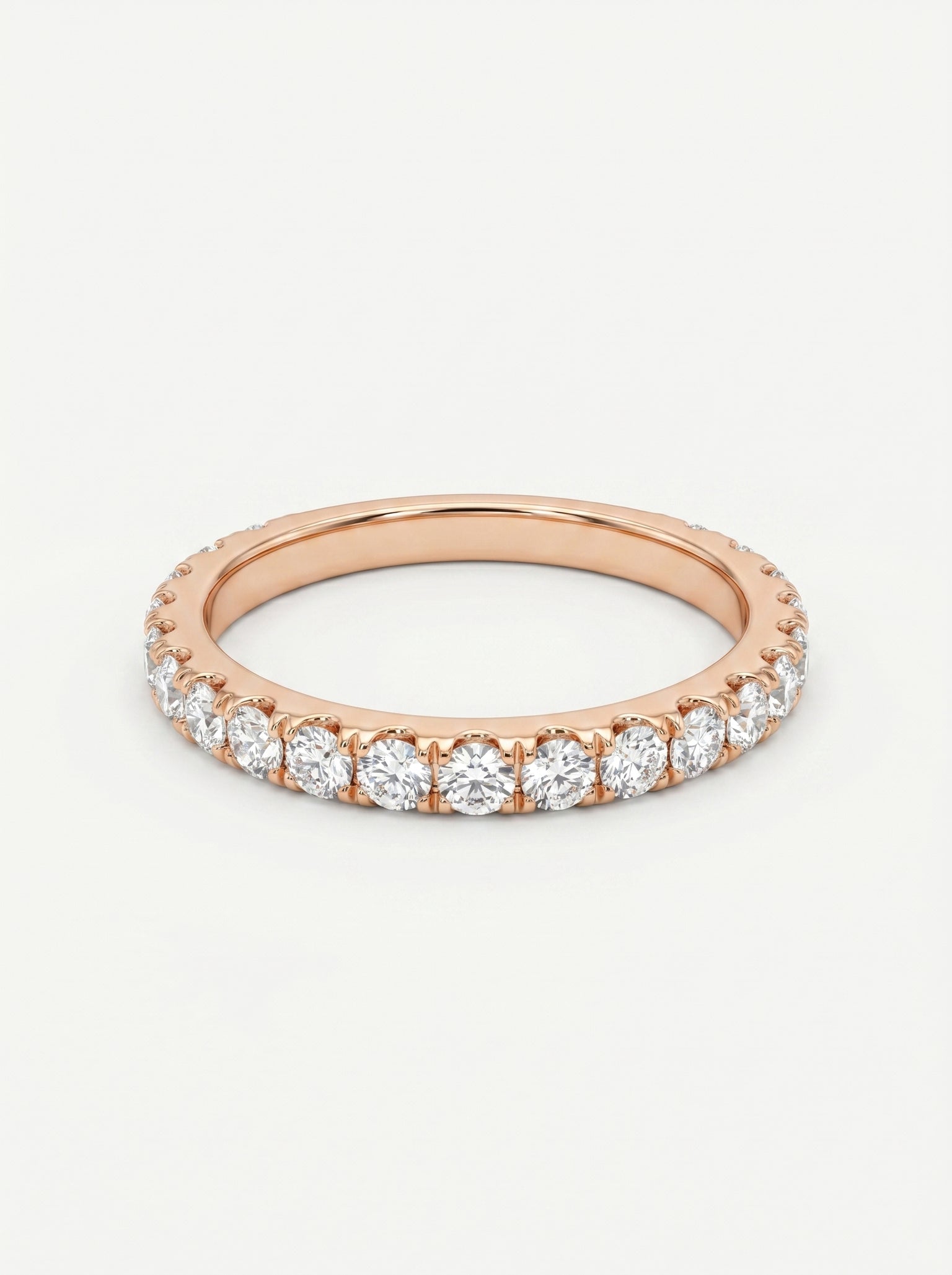 Fedina in oro rosa e diamanti