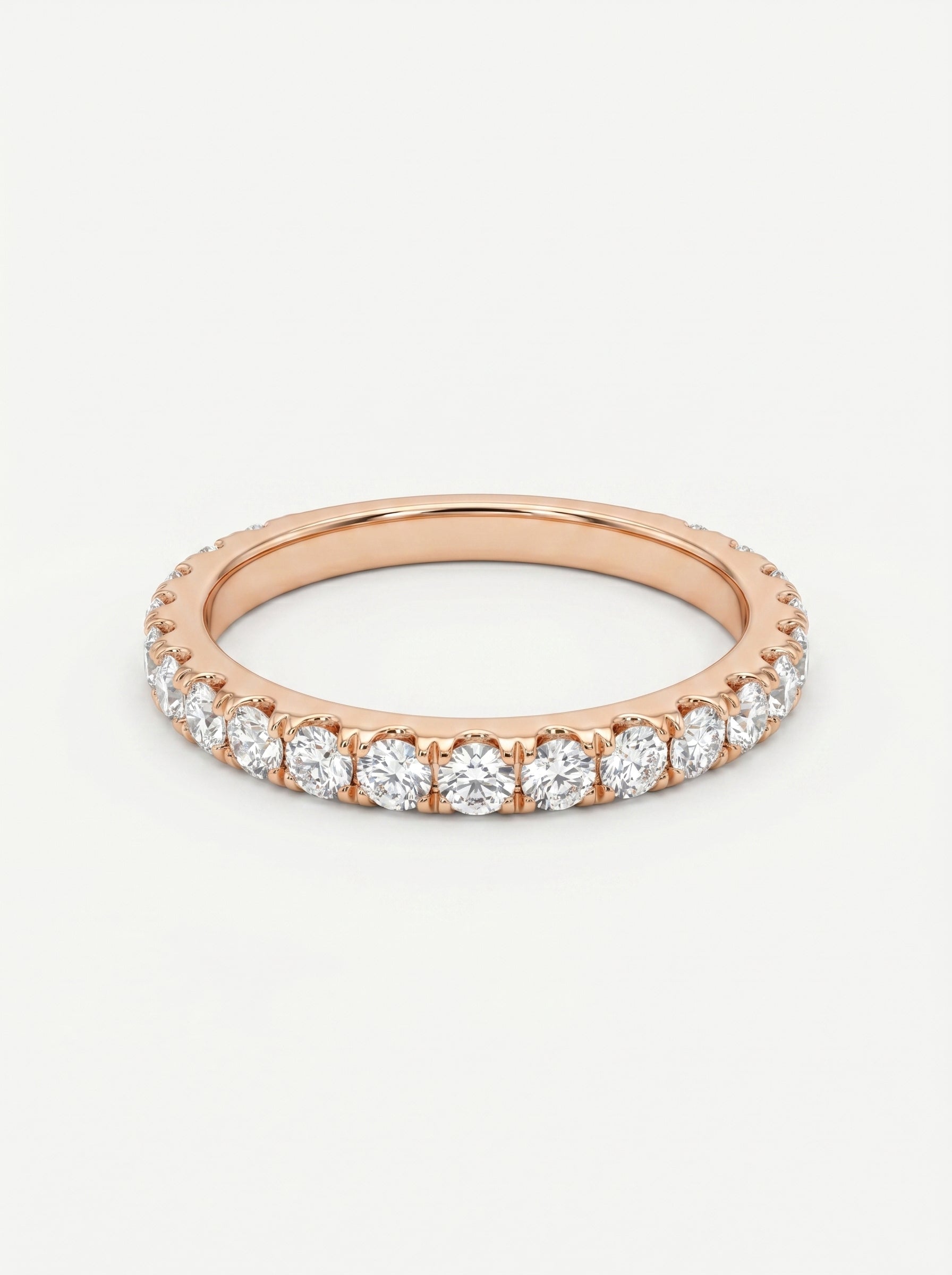 Fedina in oro rosa e diamanti